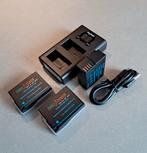 Lader en 3 accu's DMW-BLC 12E + kabel, Ophalen, Zo goed als nieuw