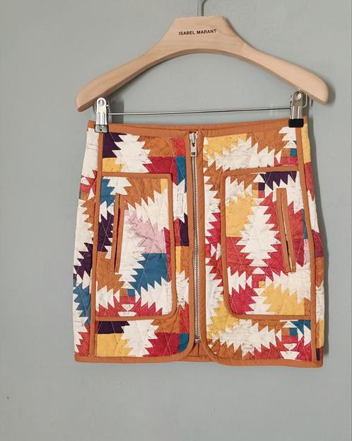 Gewatteerde minirok Isabel Marant Étoile (34), Kleding | Dames, Rokken, Zo goed als nieuw, Maat 34 (XS) of kleiner, Bruin, Boven de knie