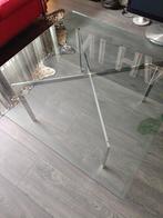 Knoll Barcelona salontafel 100cm Mies v/d Rohe, 50 tot 100 cm, Vierkant, Zo goed als nieuw, Glas