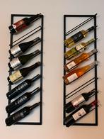 Zwart wijnrek wand/muur (2x), Huis en Inrichting, Woonaccessoires | Wijnrekken, Ophalen of Verzenden, Zo goed als nieuw, Metaal