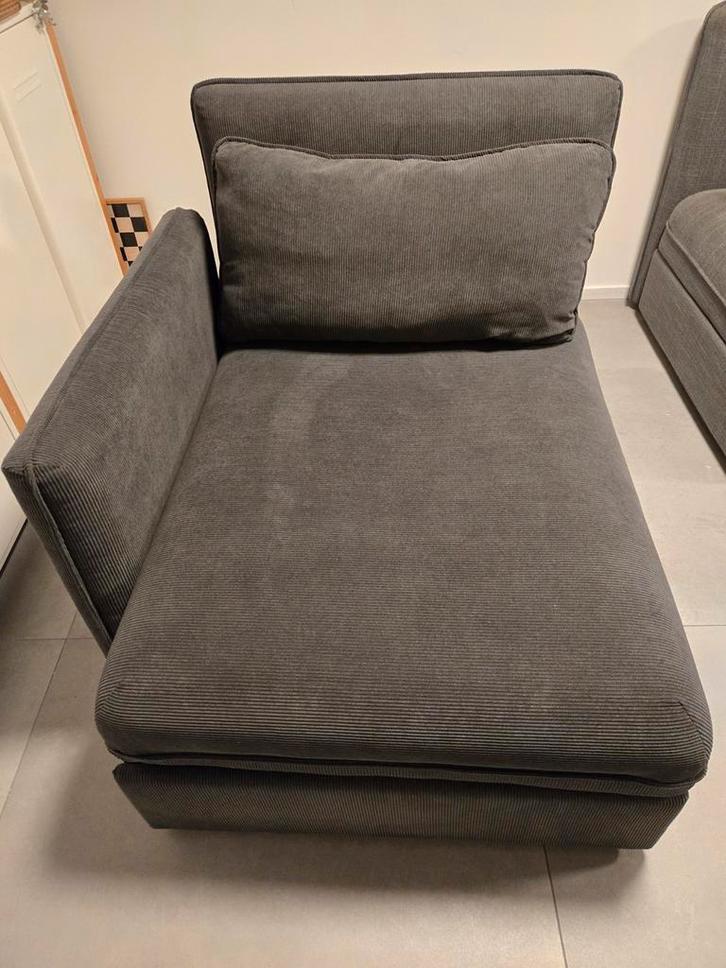 Ikea vallentuna grijs ribstof bed slaapbank +andere modules, Huis en Inrichting, Banken | Sofa's en Chaises Longues, Ophalen of Verzenden