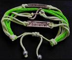NIEUW! Ibiza style.Leren,verstelbare groene armband.., Nieuw, Leer, Ophalen of Verzenden, Met bedels of kralen