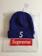 Blauwe Supreme S logo beanie mutsje rode box logo, Ophalen of Verzenden, Nieuw, Overige maten, Muts