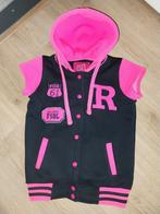 Zwarte roze bodywarmer vest maat 140 meisje, Ophalen of Verzenden, Zo goed als nieuw, Meisje, Trui of Vest
