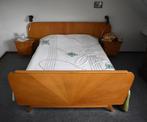 Te koop: Vintage houten bed (twijfelaar), Huis en Inrichting, Slaapkamer | Bedden, Ophalen, Gebruikt, Bruin, 190 cm of minder