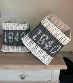 2 rieten lampenkappen brocante, Huis en Inrichting, Ophalen, Zo goed als nieuw, Wit, Rond