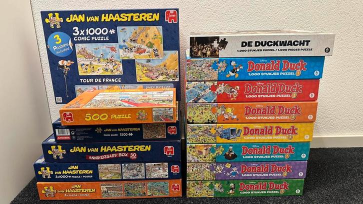 Jan van Haasteren puzzels incl collector item & donald duck, Hobby en Vrije tijd, Denksport en Puzzels, Zo goed als nieuw, Legpuzzel