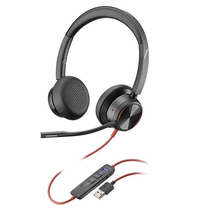 Poly Blackwire 8225 Noise Cancelling Headset (nieuw), Computers en Software, Headsets, Nieuw, On-ear, Bedraad, Inklapbare microfoon