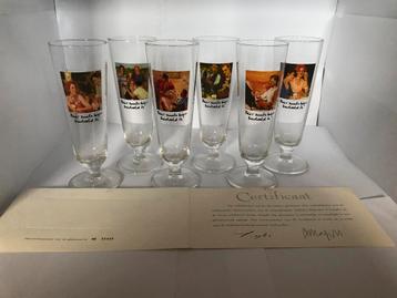 Collectorsitem Heineken Bierglazen set (incl. certificaat) beschikbaar voor biedingen