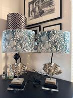 Twee unieke zeer chique tafellampen twv ruim €550!, Ophalen, Stof, 50 tot 75 cm
