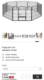 Puppy ren - Hondenbench, Dieren en Toebehoren, Hondenhokken, Ophalen, Zo goed als nieuw, 110 cm of meer, Minder dan 65 cm