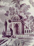 Antiek lila paars Engels bord, Ophalen of Verzenden