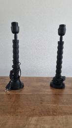 Twee schemerlampen zonder kap, Ophalen of Verzenden, Zo goed als nieuw, Hout, Minder dan 100 cm