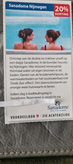 Sanadome Nijmegen voordeelbon voor 20% korting ( 2 bonnen), Tickets en Kaartjes, Kortingen en Cadeaubonnen, Kortingsbon, Spa of Sauna