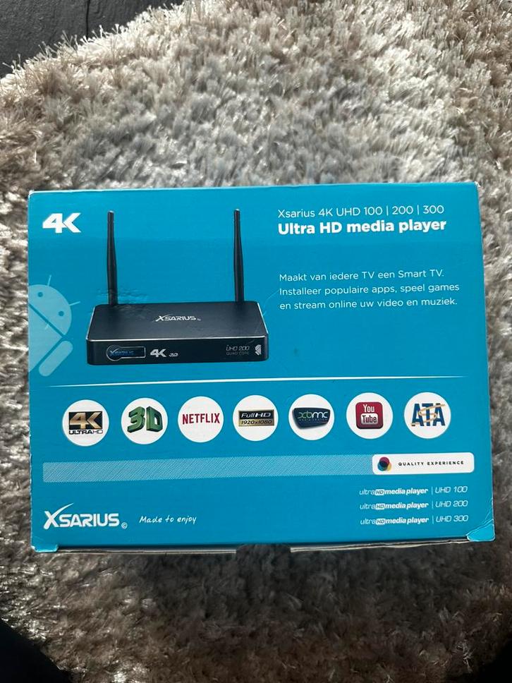 Xsarius 4K UHD Media Player + afstandsbediening, Audio, Tv en Foto, Mediaspelers, Zo goed als nieuw, Ophalen