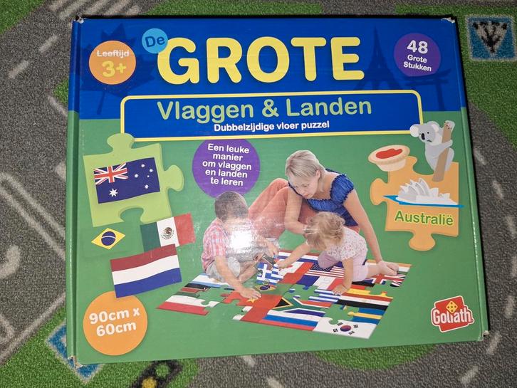 Grote Vlaggen & Landen Vloerpuzzel, Kinderen en Baby's, Speelgoed | Kinderpuzzels, Ophalen of Verzenden