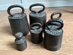 Antieke Gietijzeren Gewichten Set, Ophalen of Verzenden