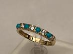 Gouden ring Turkoois en Saffier, Met edelsteen, Dame, Goud, Verzenden