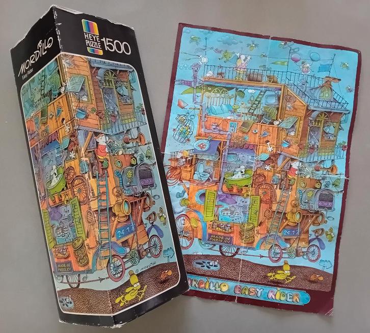 Heye puzzel Mordillo - Easy Rider - 1500 stukjes, Hobby en Vrije tijd, Denksport en Puzzels, Gebruikt, Legpuzzel, 500 t/m 1500 stukjes