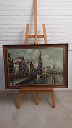 Olieverfschilderij, stadsgezicht, lijst 100 x 70 cm, Ophalen
