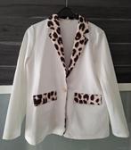 Blazer wit /pantermotief (XL), Kleding | Dames, Carnavalskleding en Feestkleding, Carnaval, Maat 42/44 (L), Nieuw, Ophalen of Verzenden