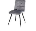 Velvet eetkamerstoel grijs 3 stuks, Huis en Inrichting, Stoelen, Ophalen, Nieuw, Grijs