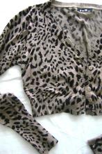 panther print bolero jas top retro 50's rockabilly goth punk, Bruin, Verzenden, Zo goed als nieuw, Maat 36 (S)