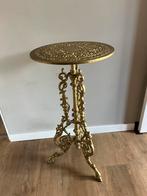 Prachtig gouden tafeltje. Plantentafeltje. Gietijzer? Brons?, Huis en Inrichting, Tafels | Sidetables, Ophalen, Zo goed als nieuw