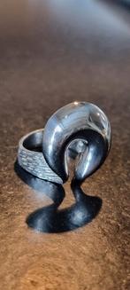 Zilveren modernist ring relo, Zo goed als nieuw, Verzenden