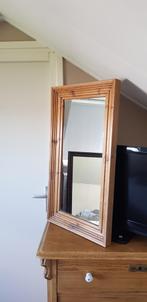 Spiegel met houten lijst., Minder dan 100 cm, Rechthoekig, Zo goed als nieuw, Ophalen