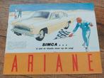 1960 Simca Ariane zeldzame folder NL, Boeken, Auto's | Folders en Tijdschriften, Ophalen of Verzenden, Zo goed als nieuw, Overige merken