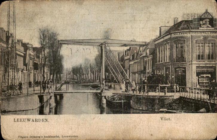 Leeuwarden- Vliet, Verzamelen, Ansichtkaarten | Nederland, Gelopen, Friesland, Voor 1920, Ophalen of Verzenden