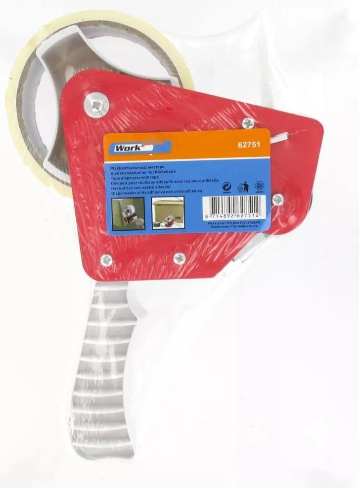 TAPE DISPENSER / PLAKBANDROLHOUDER MET PLAKBAND, Auto diversen, Autogereedschap, Nieuw, Ophalen of Verzenden