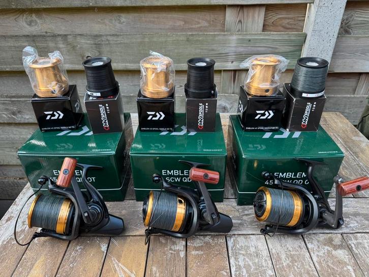 Hagel nieuwe molens  Daiwa Emblem 45 SCW QD- OT, Watersport en Boten, Hengelsport | Karpervissen, Nieuw, Molen, Ophalen