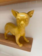 Geel Chihuahua Beeldje - Decoratief, Verzamelen, Beelden en Beeldjes, Ophalen of Verzenden, Gebruikt, Dier