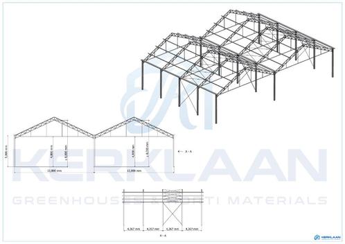 Complete staalconstructie 435 m² | 25.60m x 17.00m, Doe-het-zelf en Verbouw, Metalen, Gebruikt, IJzer, Ophalen of Verzenden