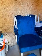 6 blauw gestoffeerde stoelen, Huis en Inrichting, Ophalen, Zo goed als nieuw, Blauw, Vijf, Zes of meer stoelen