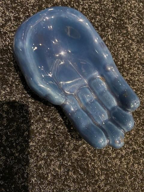 Vintage asbak keramisch dubbel geglazuurd handgemaakt, Verzamelen, Rookartikelen, Aanstekers en Luciferdoosjes, Zo goed als nieuw