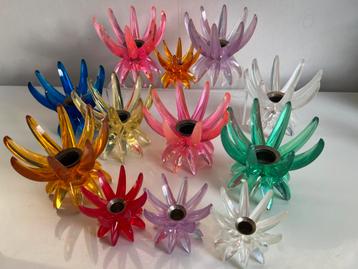 12 Vintage FRIEDEL Gesch Germany Lucite Kandelaren Roze Lila beschikbaar voor biedingen