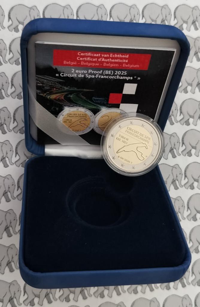 België 2 euro 2025 (35e) "Spa-Francorchamps" (proof ), Postzegels en Munten, Munten | Europa | Euromunten, Losse munt, 2 euro