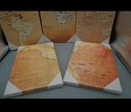 5 luik canvas wereldkaart, 50 tot 75 cm, Ophalen of Verzenden, 100 tot 125 cm, Print
