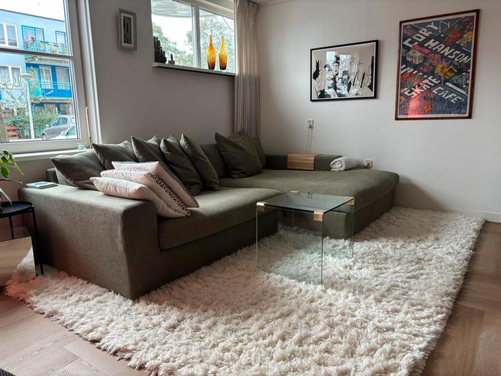 Wollen Vloerkleed 250x350 Crème/Wit - Topstaat!, Huis en Inrichting, Stoffering | Tapijten en Kleden, Zo goed als nieuw, 200 cm of meer