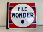 Pile Wonder emaille reclamebord, Reclamebord, Gebruikt, Ophalen of Verzenden