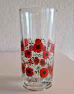 Glas met Rode Bloemetjes, Ophalen of Verzenden, Zo goed als nieuw