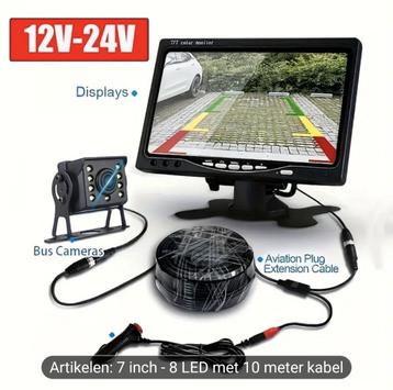 VERKOCHT Achteruitrijcamera met 7 inch. tft kleurenscherm beschikbaar voor biedingen