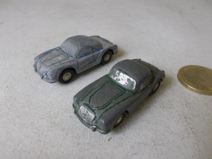 Vintage SCHUCO PICCOLO 714 + 715.  VW KARMANN GHIA + MG-MGA!, Hobby en Vrije tijd, Modelauto's | 1:87, Gebruikt, Auto, Schuco