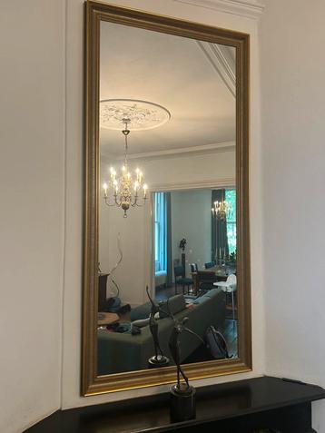 2 grote goudkleurige spiegels 94x194 beschikbaar voor biedingen