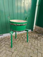 Oude houten water teil met driepoot - nostalgisch, Antiek en Kunst, Ophalen