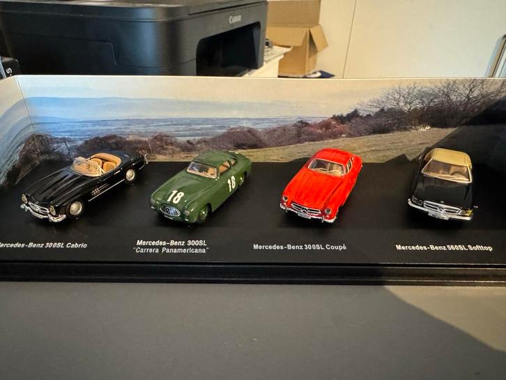 Schuco Mercedes Set 1:87 - 3x 300SL - 560SL, Hobby en Vrije tijd, Modelauto's | 1:18, Zo goed als nieuw, Auto, Overige merken