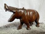 Handgesneden houten nijlpaard – vintage, Antiek en Kunst, Kunst | Beelden en Houtsnijwerken, Ophalen